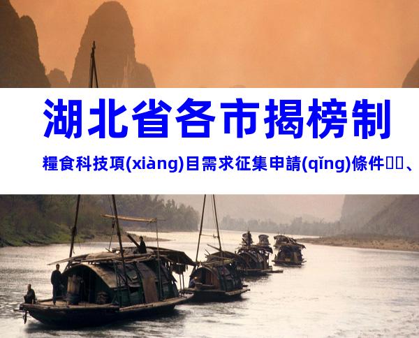 湖北省各市揭榜制糧食科技項(xiàng)目需求征集申請(qǐng)條件、時(shí)間、流程、補(bǔ)貼指南